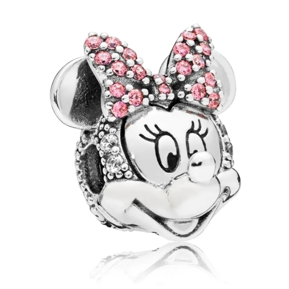 Pandora Disney Minnie Mouse Pink Pavé Bow Clip Charm - Picture 1 of 11